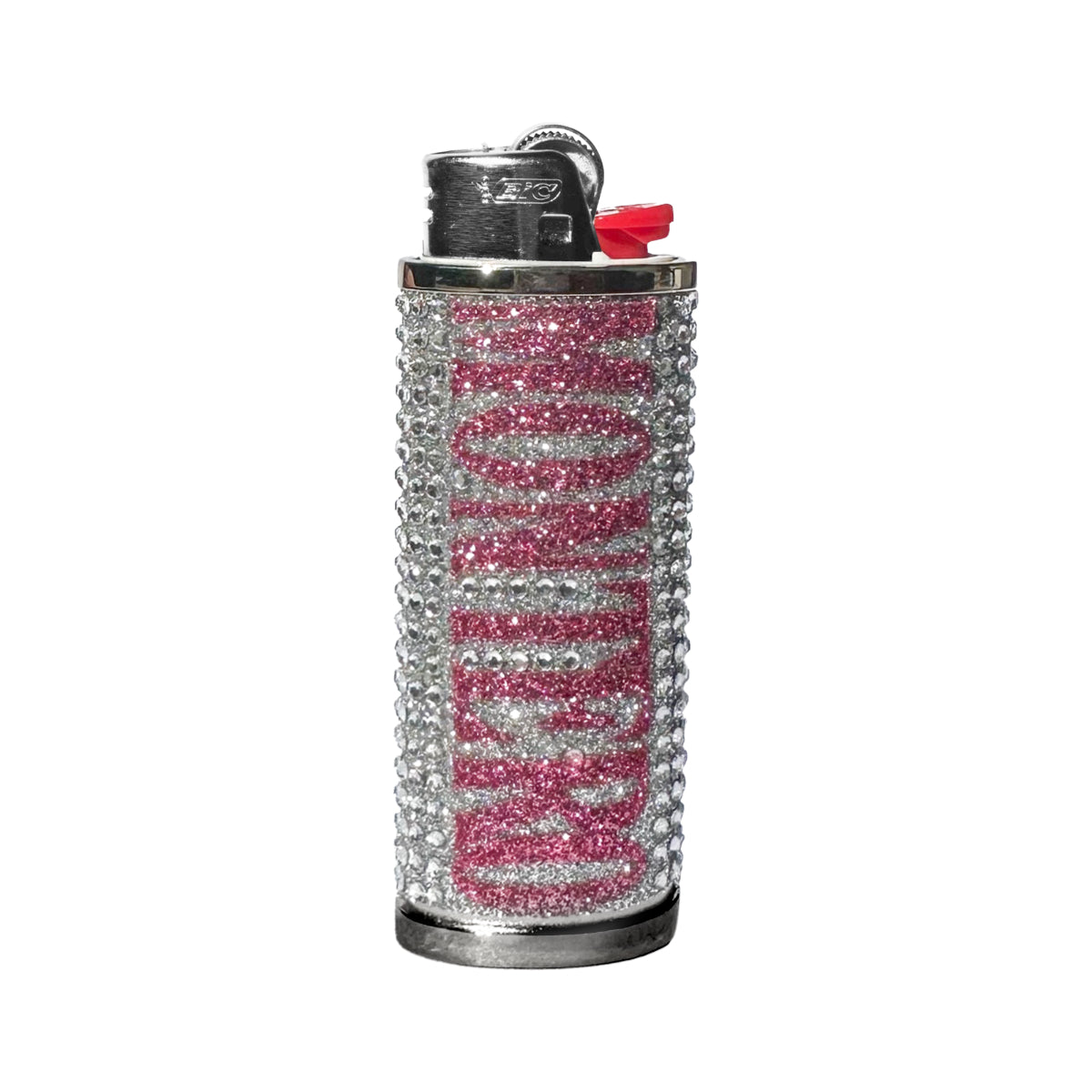 Silver Rhinestone Bic Lighter Case